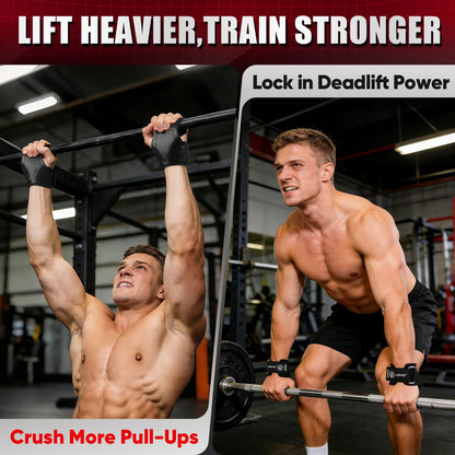 Weight Lifting Straps (Pair) JUPITER Non-Slip Wrist Support for Deadlifts & Powerlifting Black M