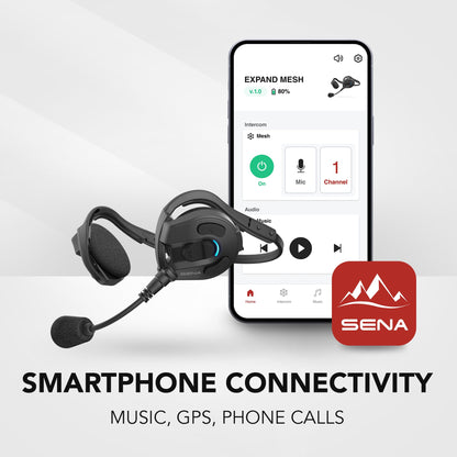 Sena Expand Multi-Sport Bluetooth/Mesh Intercom Communication Headset for Hiking, Rock Climbing, Fishing, Hunting and more