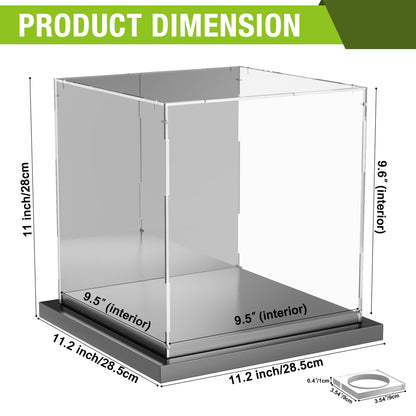 Putros Soccer Ball Display Case with Mirror and Black Metal Stackable Base Acrylic Soccer Ball Case with Transparent Removable Built-in Soccer Ball Display Stand for Autographed Volleyball