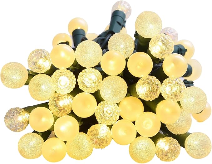 Globe String Lights: 2 Pack 70 LED Mix-Ball Fairy Lights Plug in UL Listed Christmas Tree Lights 19Ft Christmas Outdoor Indoor Fairy Lights for Bedroom Tree Patio Party Garden Wedding, Warm White