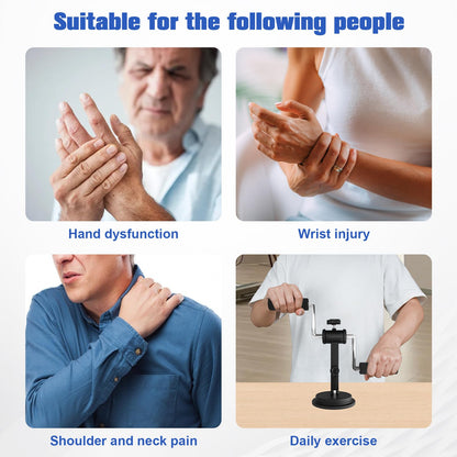 Arm Bike for Rehabilitation Exercise for the Elderly, Physical Therapy Equipment, Designed for Arm and Shoulder, Adjustable Resistance, Industrial Suction Cup Fixation, Black, Home Use