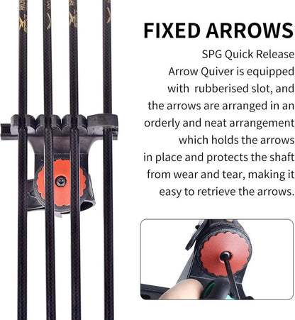 Adjustable Archery Arrow Quiver - Leather Holder with Quick Shoot System | Fits 4/6 Arrows for Longbow & Recurve Bow