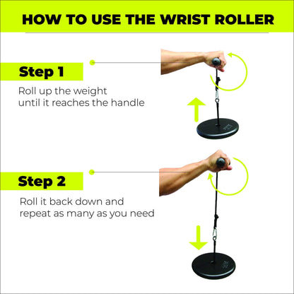 A2ZCARE Wrist and Forearm Blaster – Wrist Roller and Forearm Roller - Perfect for Strength Training and Workout – Fit 1-inch Standard Weight Plates (PVC Handle)