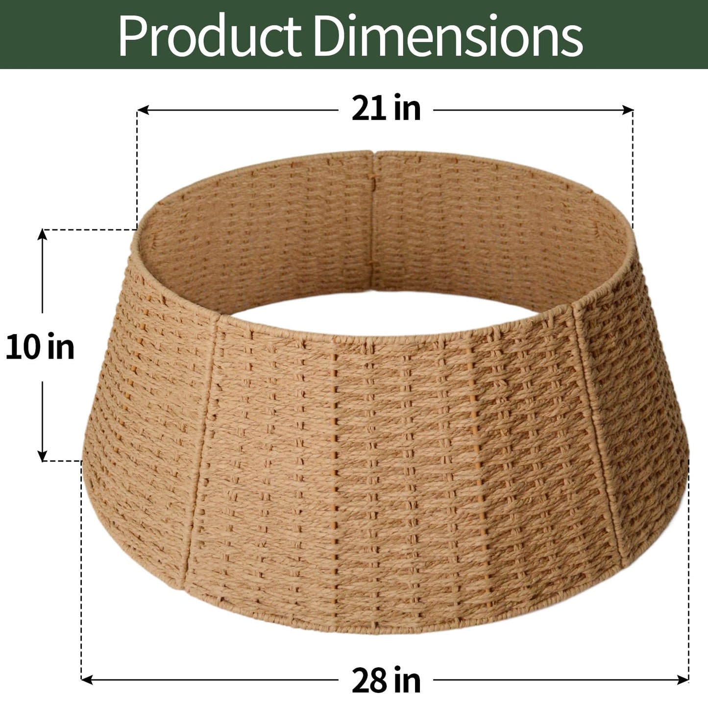 Christmas Tree Collar, 28in Farmhouse Detachable Handwoven Christmas Tree Base Cover, Rustic Tree Collar Ring, Christmas Holiday Decoration