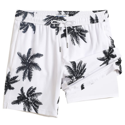 maamgic Swim Trunks Men 2 in 1 Mens Bathing Suit 7 Inch Quick Dry Mens Swimming Trunks with Zipper Pockets