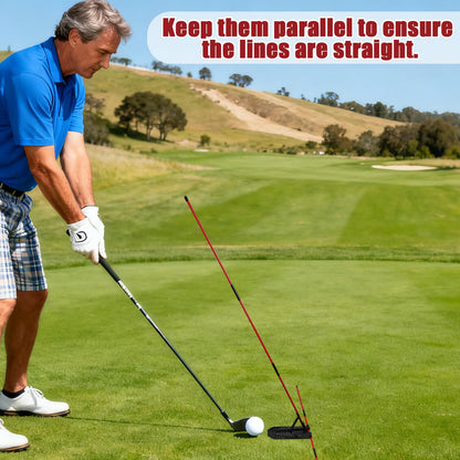 Pro Golf Alignment Sticks Holder, Golf Swing Plane & Path Training Aid Posture Alignment Trainer Equipment for Beginners Enthusiasts & Golfers Practice of All Ages
