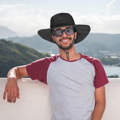 Sun Hat for Men/Women, UPF 50+ Fishing Hat,Waterproof Wide Brim Bucket Hat Foldable Boonie Hat for Hiking Garden Safari Beach Green