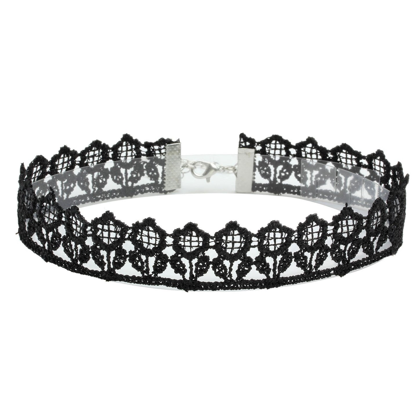 Eigso 8Pcs Gothic Tattoo Lace Choker Necklaces Set for Women Adjustable Black Collar Choker