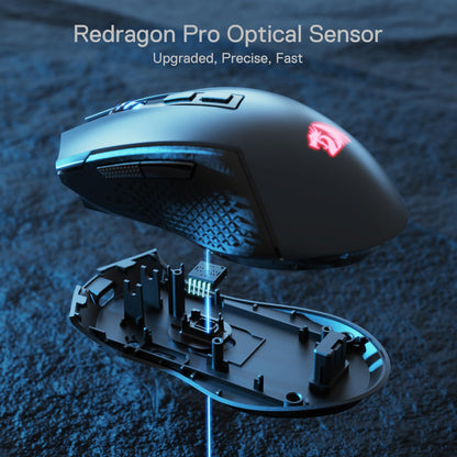 Redragon M693 Wireless Gaming Mouse, 8000 DPI Mice w/ 3-Mode Connection, BT & 2.4G Wireless, 7 Macro Buttons, Reliable Power Capacity for PC/Mac/Laptop