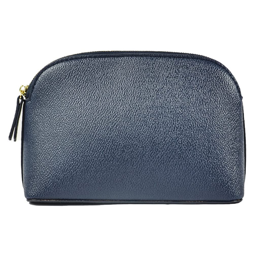 kamumanni Makeup Organizer for Women, Travel Cosmetic Storage Bag with Zipper Pu Leather Pouch for Purse (Navy Blue)