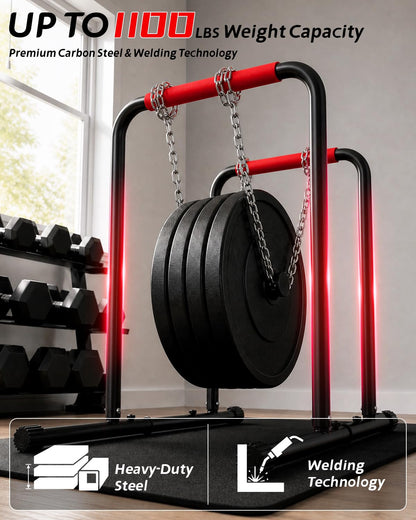 Streamnova Dip Bar Station, 1100LBS Heavy-Duty Adjustable Height & Width Parallel Bars with Dual Inner Connectors ltra-Stable Settings & Non-Slip Feet for Home Gyms, Upper Body & Core Training