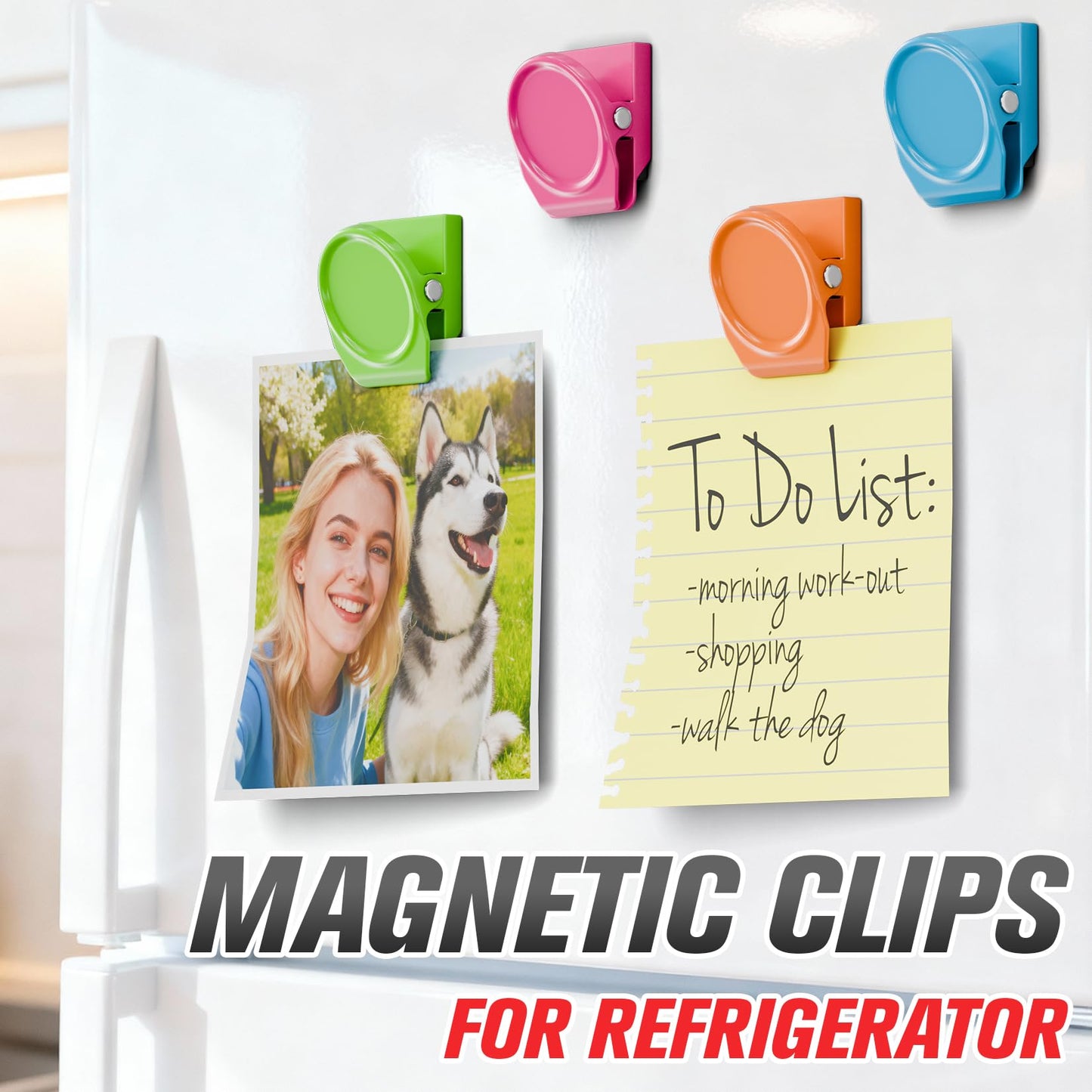 MUKFIRM 24 Pack Magnetic Clip Heavy Duty, Cute Magnetic Clips for Whiteboard, Refrigerator Magnets, Fridge Magnets for Pictures, Strong Magnet Clips for Classroom, Cruise Cabins, Locker, Office