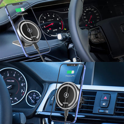 Magjieyx for Magsafe Car Mount Wireless Charger Magnetic Fast Charging Compatible with iPhone 16,15,14,13,12,Pro Max,Mini,Magsafe Case, Air Vent and Stick On Dashboard Car Phone Holder