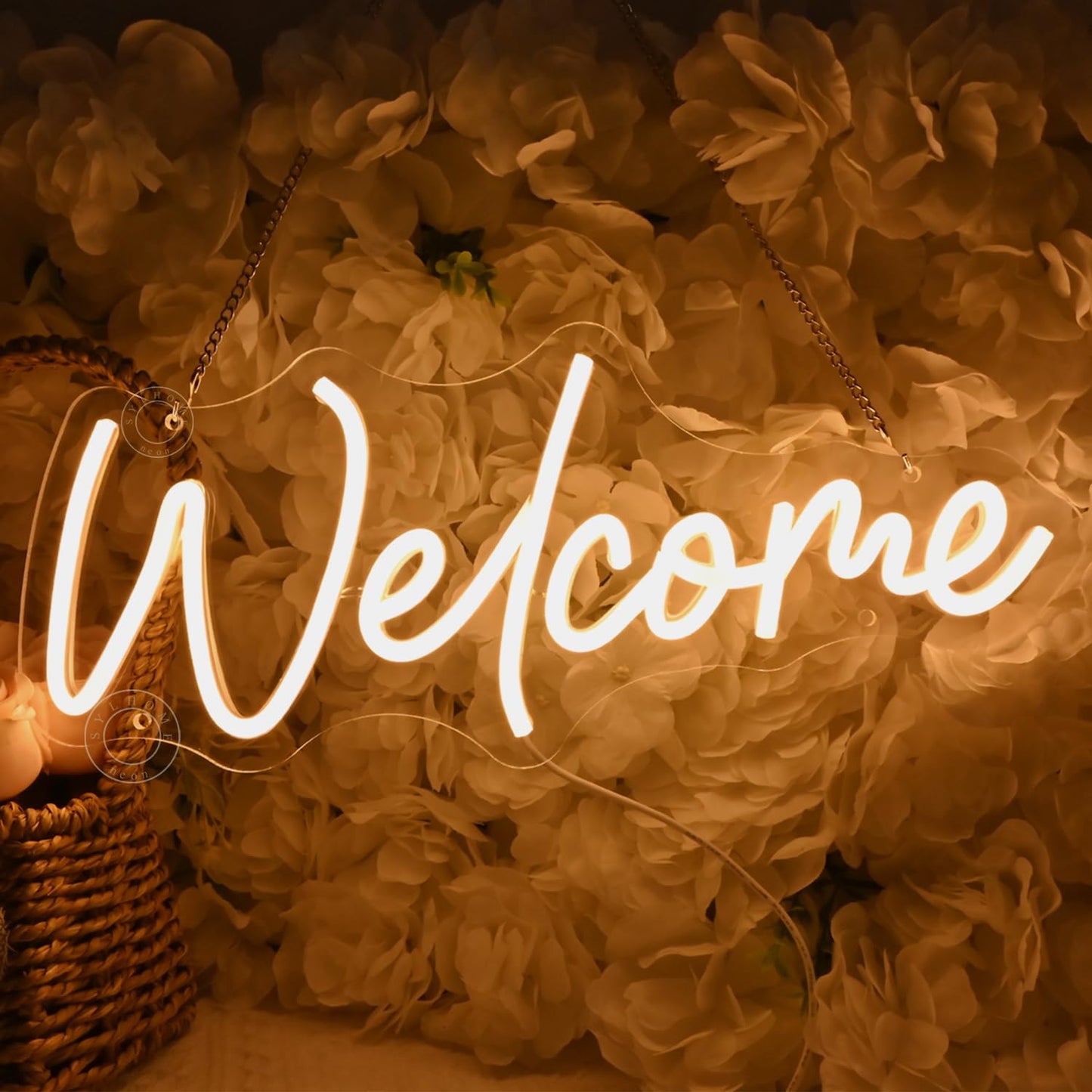 SYLHOME Welcome Led Neon Light Sign Business Open Windows Home Door Wall Sign Decor Bar Pub Store Shop Come In Neon Wedding Birthday Party Sign 15.75" X 6.5" USB