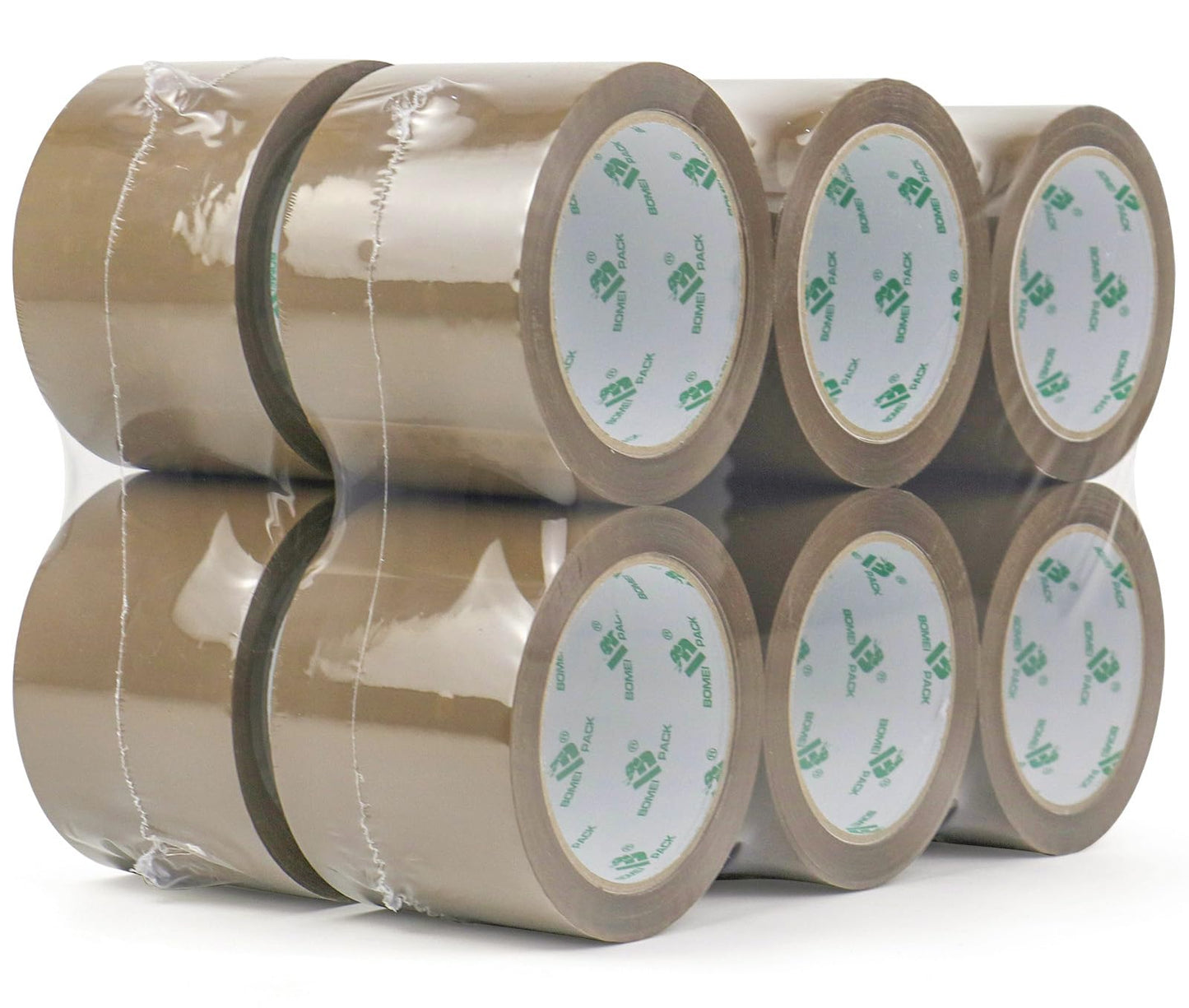 BOMEI PACK 3inch Brown Packing Tape, 12 Refills Rolls Wide Packaging Tape for Moving, Shipping and Storage, 2.4 Mil x 60 Yards