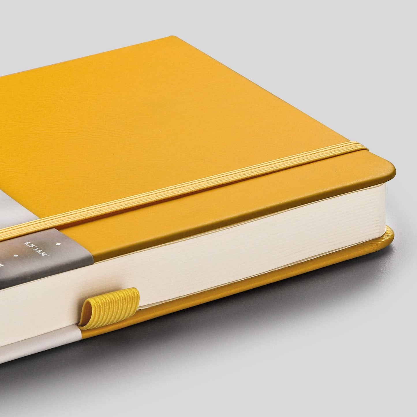 EMSHOI A5 Dotted Notebook Hardcover Leather Journal, 256 Pages 120gsm Thick Paper A5 Journal 5.75"x8.38", 16 Perforated Pages & Inner Pocket, Durable Dot Grid Notebook for Bullet Journaling, Yellow