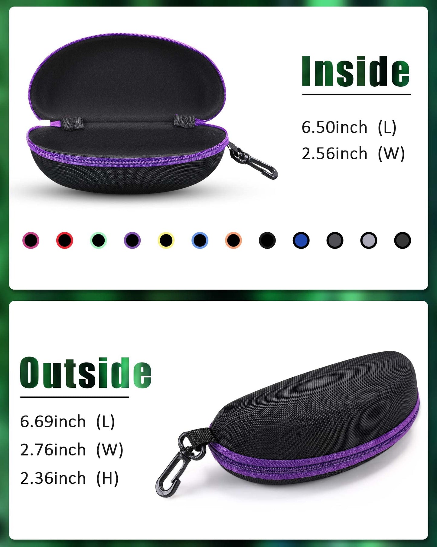 Weewooday 12 Pack Zipper Shell Sunglasses Case Hard Shell Eyeglasses Case Portable Travel Glasses Case for Men Women (Colorful,Eva)