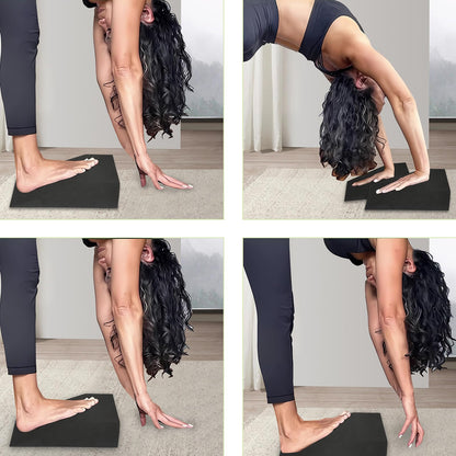 2 Pack Incline Squat Wedge Blocks - Non-Slip Heel Elevated Squat Wedge Boards - Versatile Calf Stretcher Slant Boards Ramp for Yoga, Pilates, Weightlifting, Strength Training & Home Gym Fitness