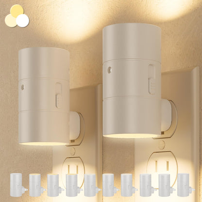 NIORSUN Night Lights Plug into Wall, Dimmable with 3 Color Modes & Auto On/Off Sensor, Ultra-Slim Nightlight for Hallway, Bathroom, Bedroom, Nursery, Kitchen (4 Pack, Black)