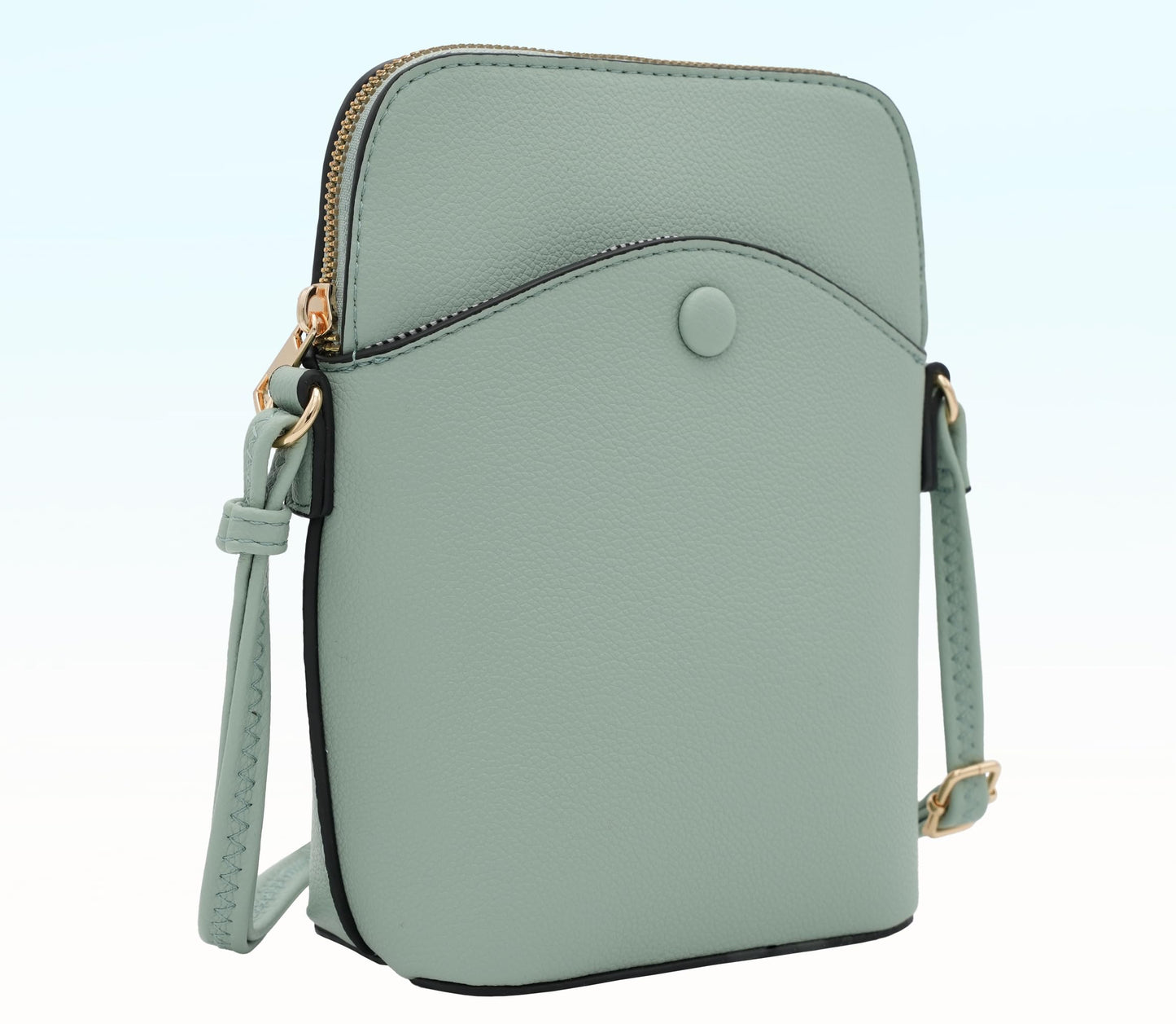 Solene Small Crossbody Bag with Gold Hardware, Mini Shoulder Purse with Adjustable Strap LC150A (Mint)