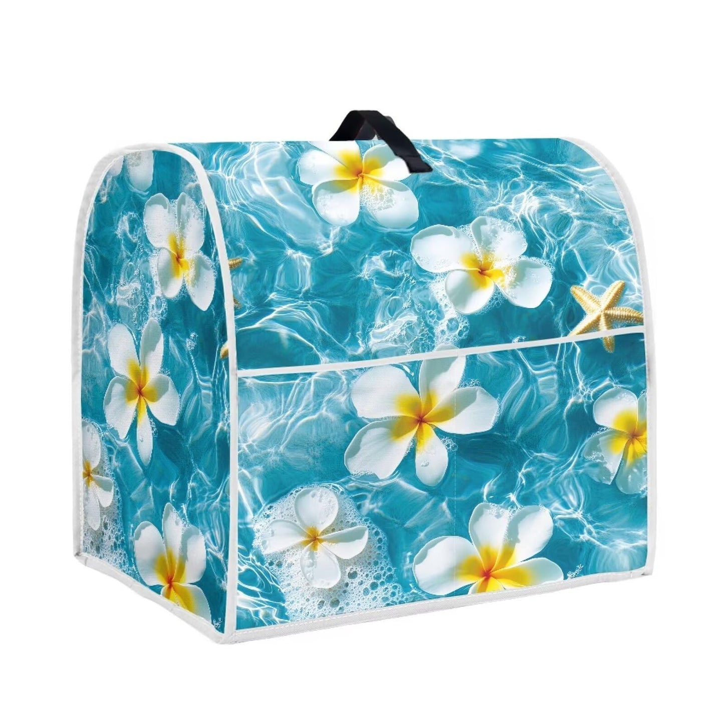 HUISEFOR Blue Plumeria Stand Mixer Cover 4.5-5 Quart Kitchen Mixer Cover Tropical Food Processor Protective Covers Dust Protection Insulated Kitchen Decoration Gift for Friends