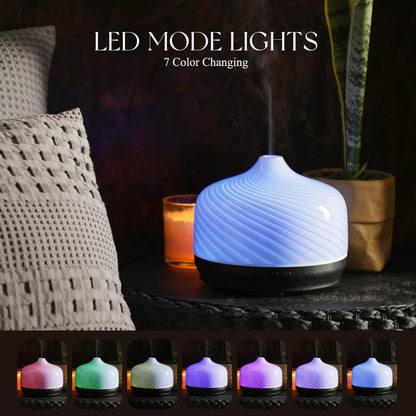 Porseme 500ml Essential Oil Diffuser, Aroma Ultrasonic Humidifier with Remote Control, BPA Free, Auto Shut-Off, Timer Setting for Large Room Sleeping Yoga