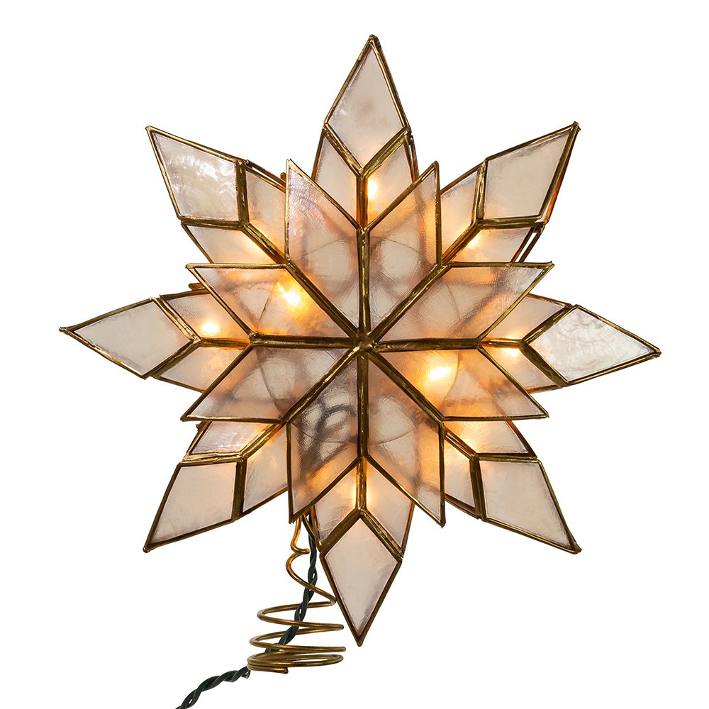 Kurt Adler UL 10L Capiz Clear Star Treetop