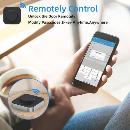 SMONET Smart Door Lock WiFi Gateway, Bluetooth Keyless Entry Electronic Door Lock Wi-Fi Bridge, Nextlock Smart Deadbolt WiFi Hub Compatible with Alexa