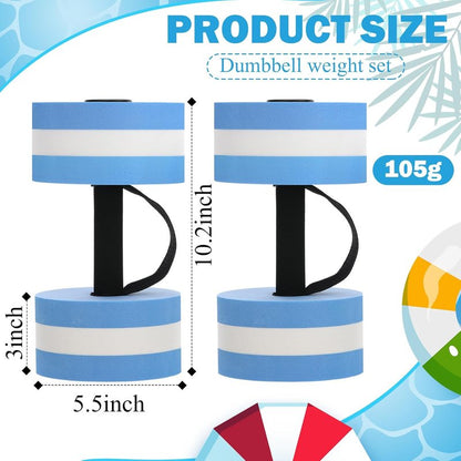Water Dumbbells for Pool Exercise | EVA Foam Resistance Weights with Handle for Aqua Therapy & Fitness