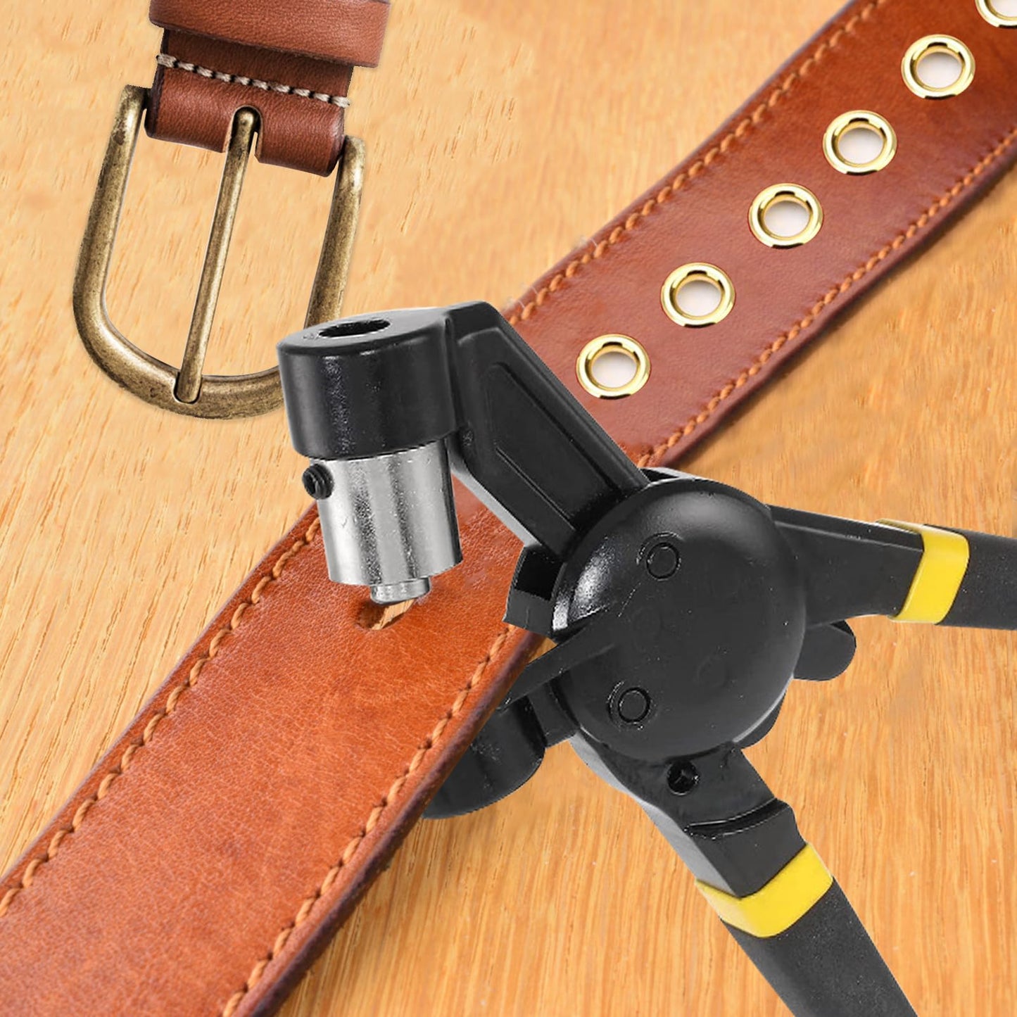 Grommet Tool Kit with 500pcs Grommets Hole,Heavy Duty 3/8 Inch Handheld Eyelet Kit Manual Grommet Press Machine Plier Rivet Press Punching Tool Eyelet Tool Kit for Fabric,Banner,Canvas Leather DIY