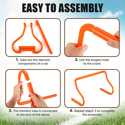 Seenelling 16 Pcs 12" Speed Agility Training Hurdles Large Size Detachable Agility Hurdles Training Equipment Set for Athletes Soccer Basketball(Orange)