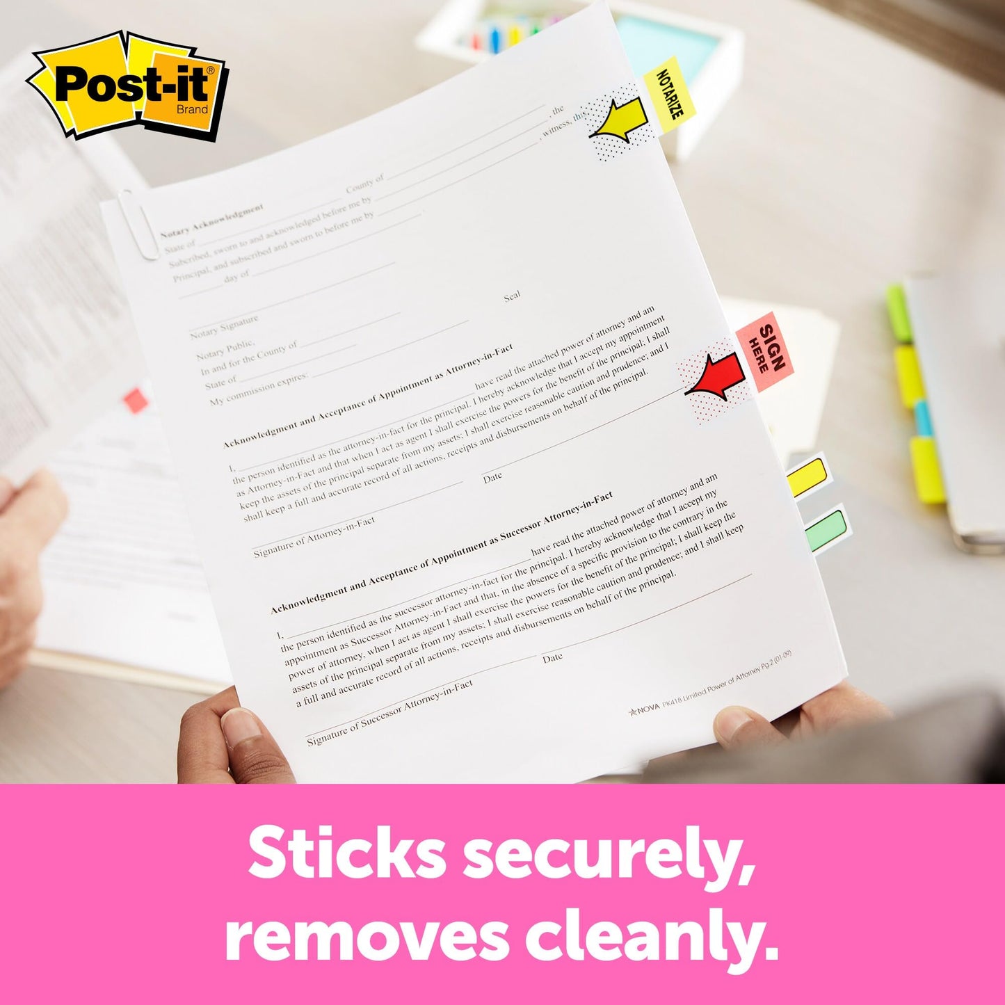 Post-it Message Flags, Sign Here 1 in. x 1.7 in., One Dispenser with 200 -Count Red Sticky Tabs Per Dispenser, Removable Page Markers to Mark Tax, Real Estate, and Legal Documents (200 Flags Total)