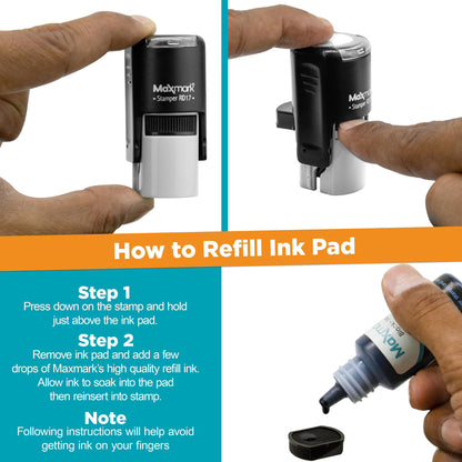MaxMark Round Self Inking Emoji Stamp - Like - Green Ink