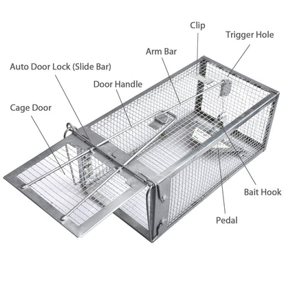 Gingbau 2-Pack Rat Traps Humane Live Chipmunk Mouse Trap Cages for Indoor and Outdoor Use
