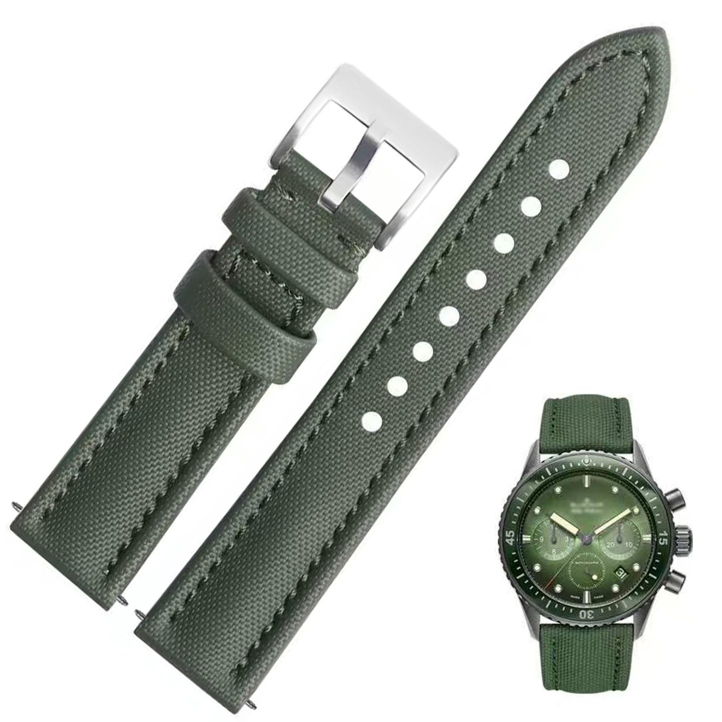 Aoeiwv Nylon Leather Watch Band Quick Release Waterproof Resistant Oxford Fabric Durable Hybrid Premium Nylon Fiber Genuine Leather Universal Replacement Strap 18mm 19mm 20mm 21mm 22mm for Men Women
