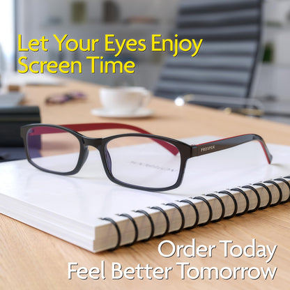 Prospek Blue Light Glasses for Woman and Men – Superior 99% Harmfull Blue Light Blocking Computer Glasses, Anti-Glare Bluelight Reading Glasses, Regular, No Magnification