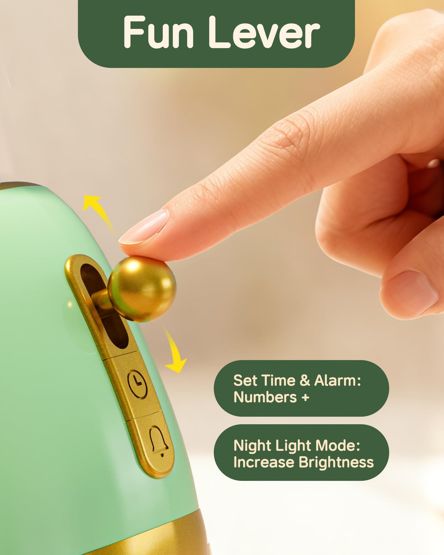 Aokpsrt Alarm Clock for Kids, Cute Toast Night Light Alarm Clocks for Bedrooms, Dimming Rechargeable Small Led Desk Clock with Snooze & Countdown for Room Decor, Bedside Clock for Teen Girls Boys