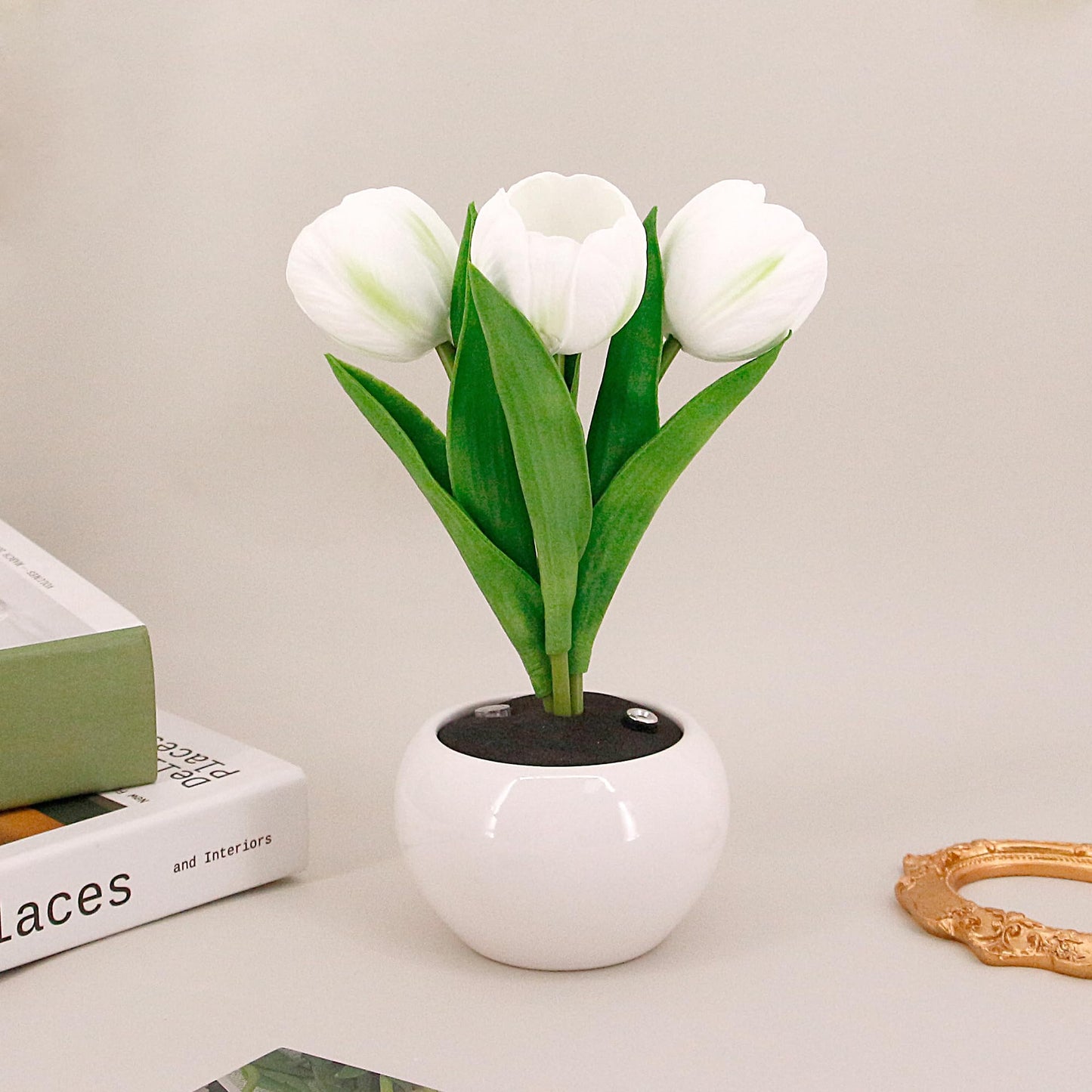 Naimo Tulip Night Light Rechargeable LED Night Lamp Flower Table Lamp for Bedroom Living Room Birthday Party Desktop Home Decor