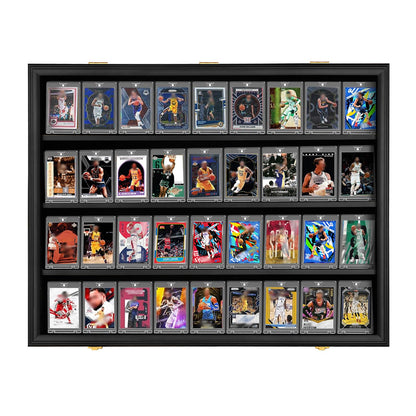Hactyn 36 Baseball Card Display Case 1 Pack, Graded Sports Card Display Frame Lockable with UV Protection, Large Wall Cabinet for Football Hockey Basketball Trading Cards 1 Pack
