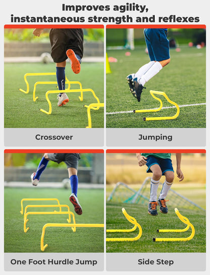 GHB Hex Agility Rings 1 Pack and 5 Pack 8" Agility Hurdles 1 Pack