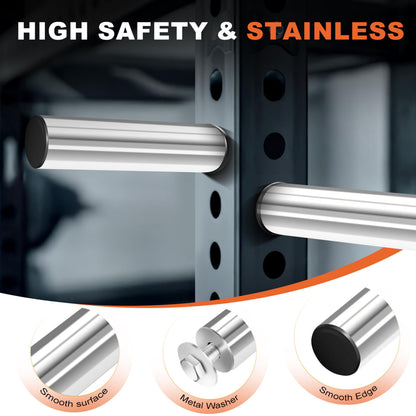 EVERYMATE Stainless Steel Weight Plate Holder - Power Rack & Squat Rack Attachments 2 Inch Olympic Plate Storage Rack for 2x2 3x3 2x3 Power Cage Accessories