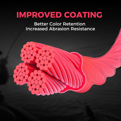 KastKing Destron Braided Fishing Line, Pink, 4 Stands, 50LB, 600Yards