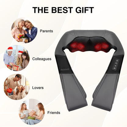Shiatsu Neck and Back Massager with Soothing Heat, Electric Deep Tissue 3D Kneading Massage for Shoulder, Leg, Body Muscle Pain Relief, Home, Office, and Car FSA HSA Eligible