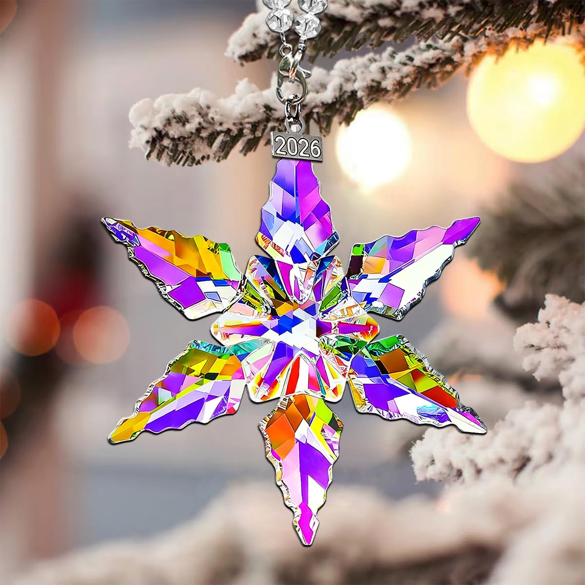 2026 Annual Christmas Ornaments, Crystal Star Ornaments for Christmas Tree
