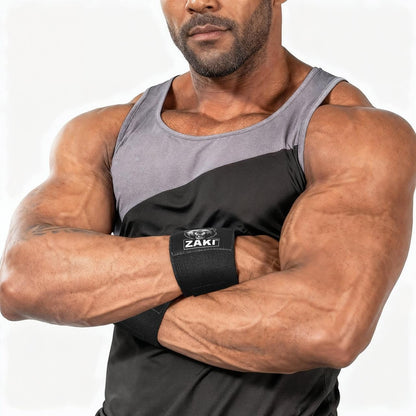 ZAKI 69 18 Inch Weightlifting Wrist Wraps with Thumb Loop, Adjustable Wrist Support Straps for Gym, Powerlifting, Bench Press, Strength Training, Black Pair