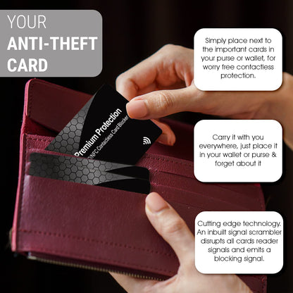 RFID/NFC Anti-Theft Blocking Fraud Protective Cards (Pack of 2) Wallet Protector for Contactless Scam-Proof Credit/Debit Cards, Passports Protection | (Gold)