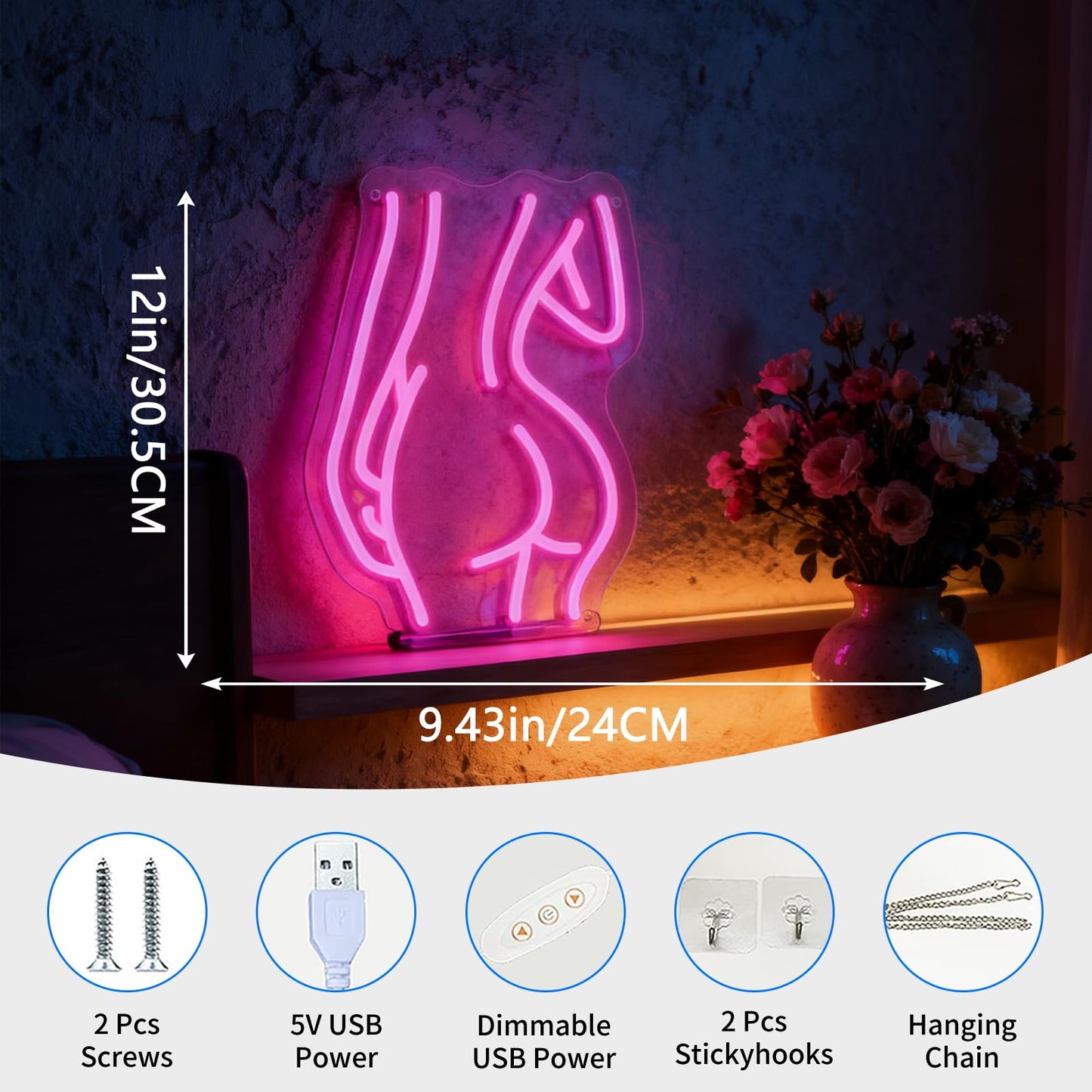Neonawall Girl Body Neon Sign for Wall Decor Sexy Light Up Business Led Sign Birthday Party Gifts Led Decorative Night Signs Room Decorations Christmas Party Gifts for Bar Club Game Room Bedroom