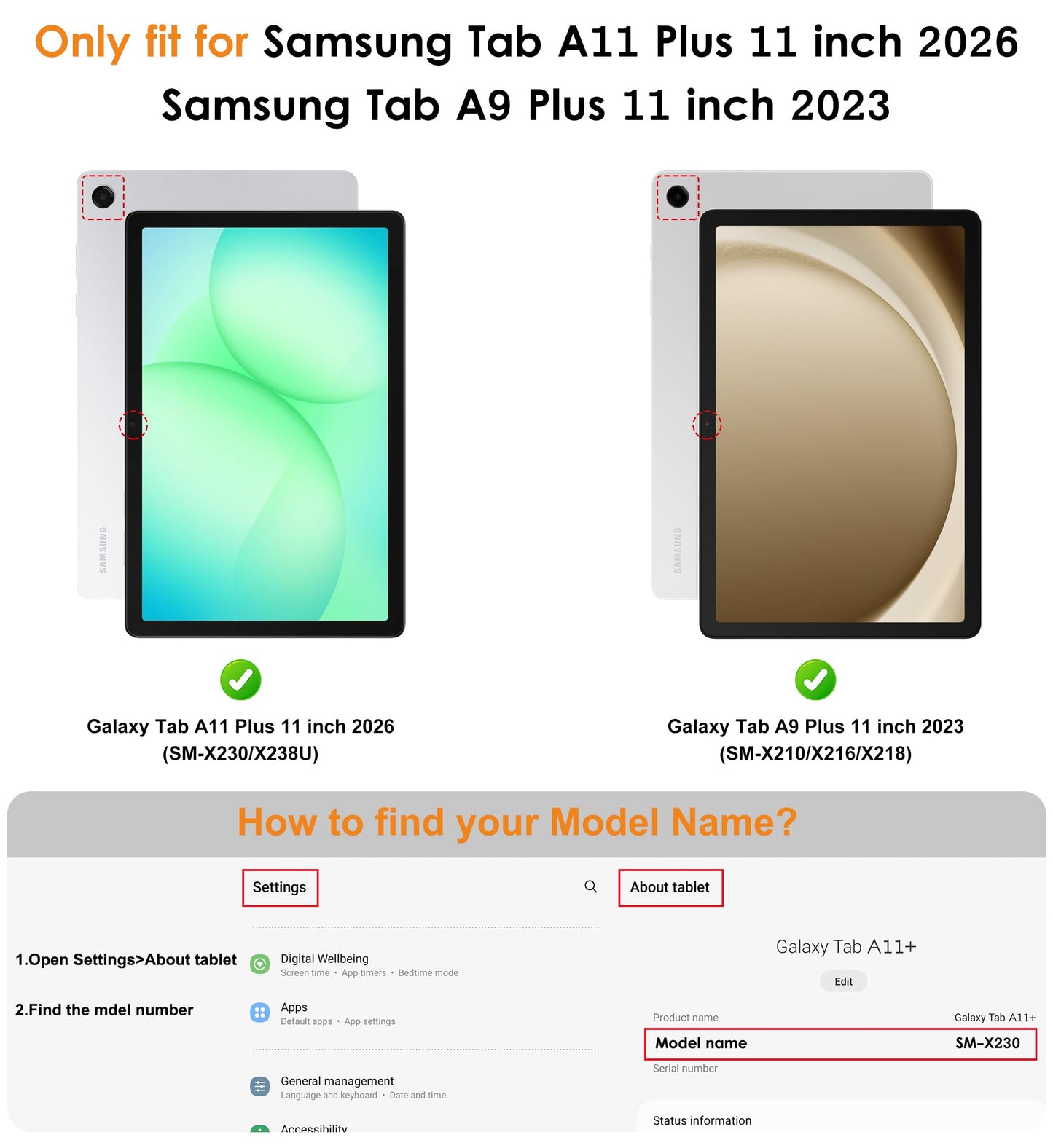 DTTO for Samsung Galaxy Tab A11+/A11 Plus/A9+ Plus 11 inch Case (2023/2026), Premium Leather Folio Stand Cover with Hand Strap for, Multi-Angle Viewing and Auto Wake/Sleep, Brown