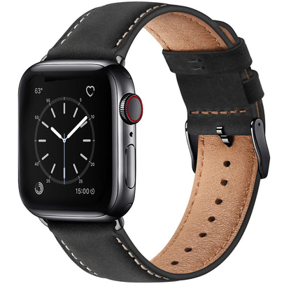 SUNFWR Leather Bands Compatible with Apple Watch Band 42mm(Series 3 2 1) 44mm 45mm 46mm 49mm for Men Women, Top Grain Genuine Leather Replacement Strap for iWatch Ultra 3 2 1, SE3 2 1, Series 11 10 9 8 7 6 5 4 3 2 1