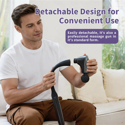 CAREKING 2-in-1 Detachable Muscle Massage Gun Deep Tissue with 20'' Extension Handle, Back and Neck Massager for Pain Relief, Handheld Massager for Shoulder Lower Back Leg Waist, FSA-HSA Eligible